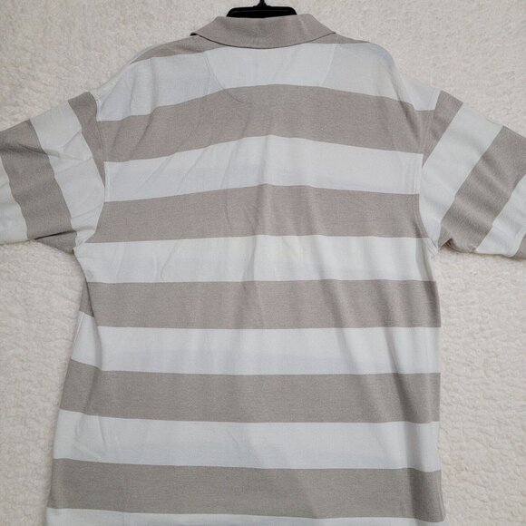 Ping Collection Mens Striped Polo Shirt Beige & White 58% Cotton 39 Polyester Si - Picture 7 of 10